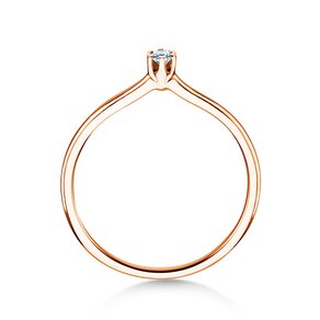 Verlobungsring Royal in 9K Roségold mit Diamant 0,05ct H/SI