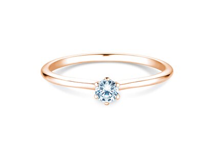Verlobungsring Royal in 9K Roségold mit Labordiamant 0,15ct D/IF