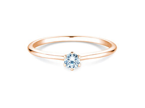 Verlobungsring Royal in 9K Roségold mit Labordiamant 0,15ct D/IF