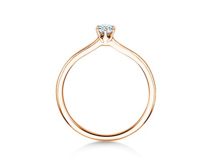 Verlobungsring Royal in 9K Roségold mit Labordiamant 0,15ct D/IF