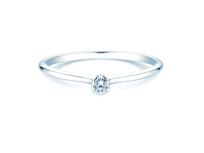 Verlobungsring Royal in 14K Weißgold mit Diamant 0,05ct H/SI