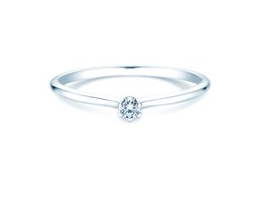 Verlobungsring Royal in 14K Weißgold mit Diamant 0,05ct H/SI