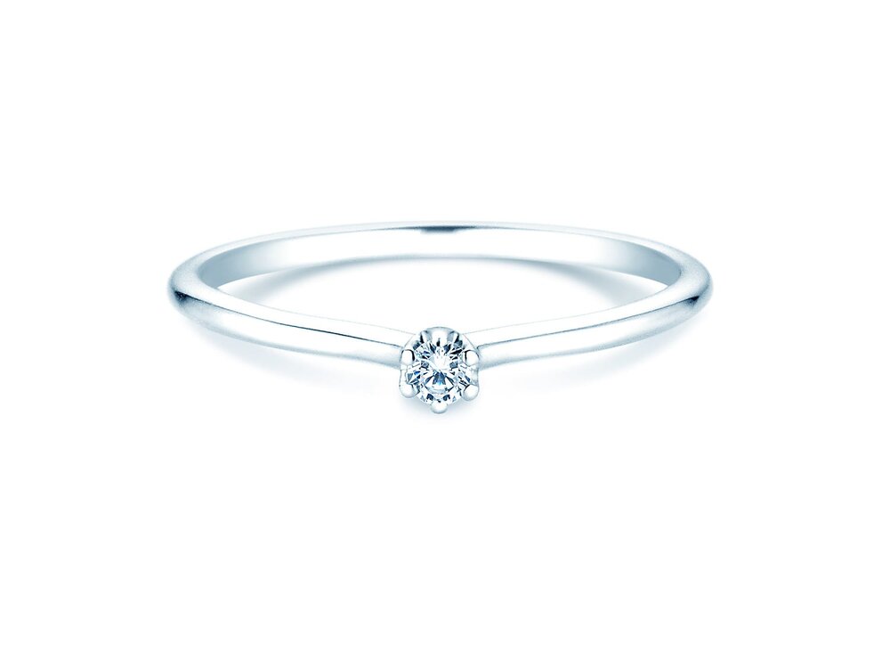 Verlobungsring Royal in Silber 925/- mit Diamant 0,05ct G/SI