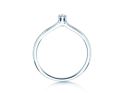 Verlobungsring Royal in 14K Weißgold mit Diamant 0,05ct H/SI