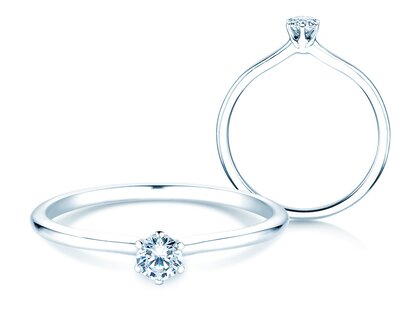 Verlobungsring Royal in Silber 925/- mit Labordiamant 0,15ct E/VS