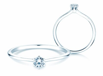 Verlobungsring Royal in Silber 925/- mit Diamant 0,10ct G/SI