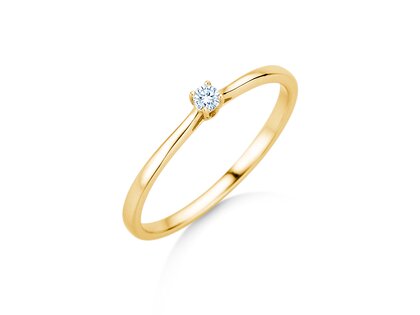 Verlobungsring Surprise in 14K Gelbgold mit Diamant 0,05ct H/SI