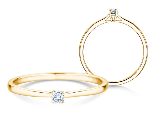 Verlobungsring Surprise in 9K Gelbgold mit Diamant 0,05ct H/SI