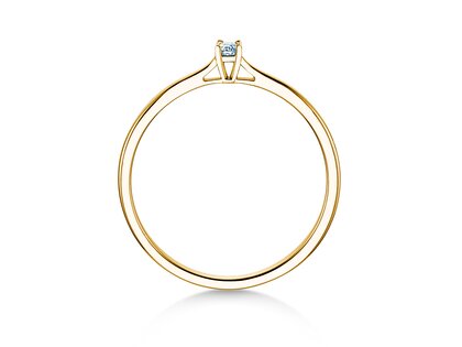 Verlobungsring Surprise in 14K Gelbgold mit Diamant 0,05ct H/SI