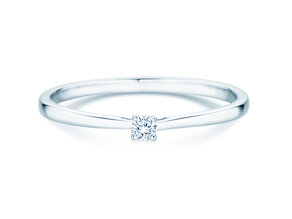 Verlobungsring Surprise in 14K Weißgold mit Diamant 0,05ct H/SI