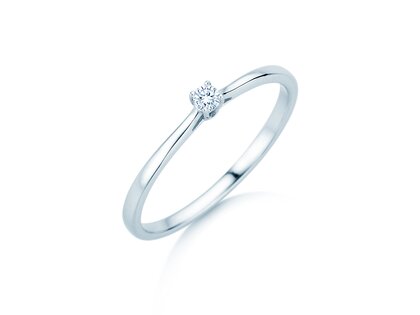 Verlobungsring Surprise in 14K Weißgold mit Diamant 0,05ct H/SI