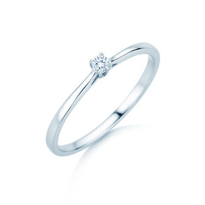 Verlobungsring Surprise in 14K Weißgold mit Diamant 0,05ct H/SI