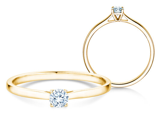 Verlobungsring Surprise in 9K Gelbgold mit Labordiamant 0,15ct E/VS
