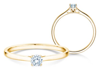 Verlobungsring Surprise in 18K Gelbgold mit Diamant 0,20ct G/SI