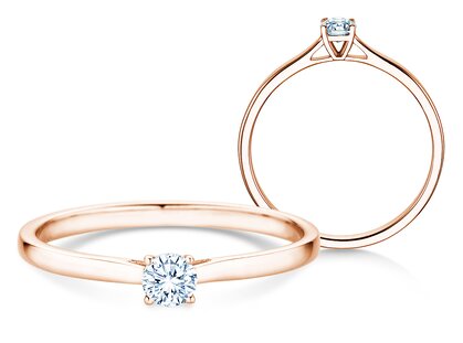 Verlobungsring Surprise in 18K Roségold mit Diamant 0,20ct G/SI