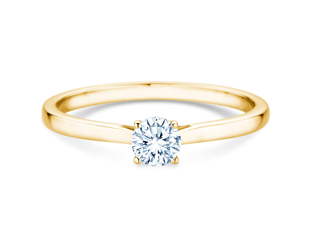 Verlobungsring Surprise in 14K Gelbgold mit Labordiamant 0,25ct E/VS
