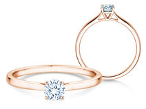 Verlobungsring Surprise in 18K Roségold mit Diamant 0,25ct G/SI