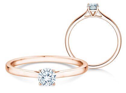Verlobungsring Surprise in 14K Roségold mit Diamant 0,25ct H/SI