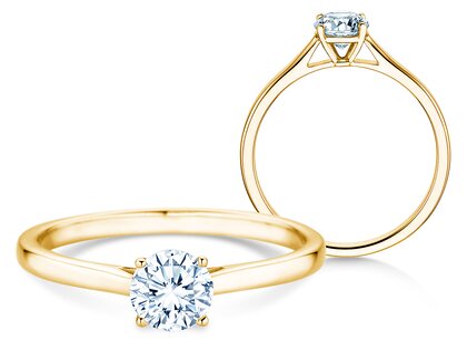 Verlobungsring Surprise in 14K Gelbgold mit Labordiamant 0,50ct E/VS