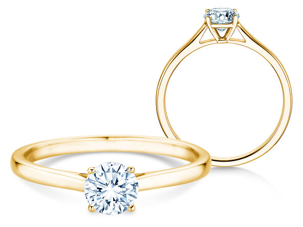 Verlobungsring Surprise in 14K Gelbgold mit Labordiamant 0,50ct E/VS