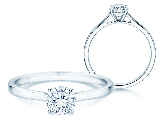 Verlobungsring Surprise in 18K Weißgold mit Diamant 0,60ct H/SI