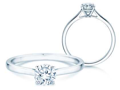 Verlobungsring Surprise in 18K Weißgold mit Diamant 0,60ct H/SI