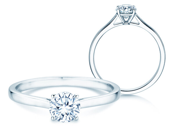 Verlobungsring Surprise in 18K Weißgold mit Diamant 0,60ct H/SI
