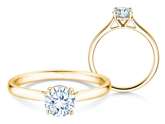 Verlobungsring Surprise in 18K Gelbgold mit Labordiamant 0,75ct E/VS