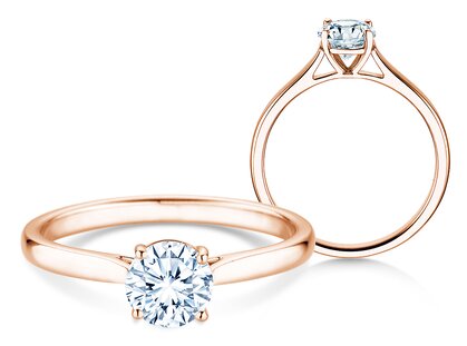 Verlobungsring Surprise in 9K Roségold mit Labordiamant 0,75ct D/IF