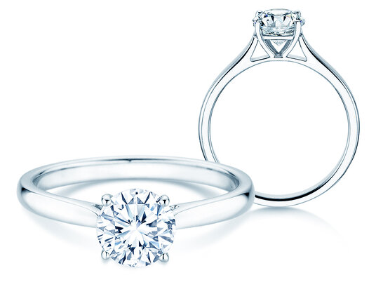 Verlobungsring Surprise in 18K Weißgold mit Diamant 1,00ct H/SI