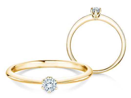 Verlobungsring The One in 14K Gelbgold mit Diamant 0,15ct H/SI
