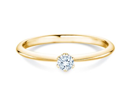 Verlobungsring The One in 14K Gelbgold mit Diamant 0,15ct H/SI