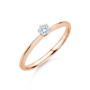 Verlobungsring The One in 9K Roségold mit Diamant 0,15ct H/SI