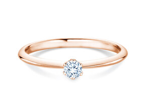 Verlobungsring The One in 9K Roségold mit Diamant 0,15ct H/SI
