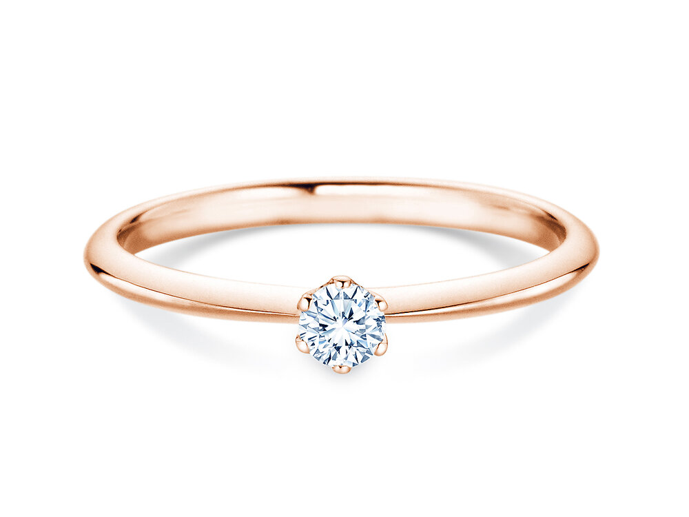 Verlobungsring The One in 14K Roségold mit Labordiamant 0,15ct D/IF