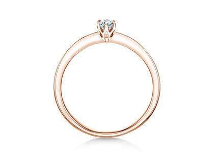 Verlobungsring The One in 9K Roségold mit Diamant 0,15ct H/SI