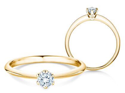 Verlobungsring The One in 14K Gelbgold mit Diamant 0,25ct H/SI