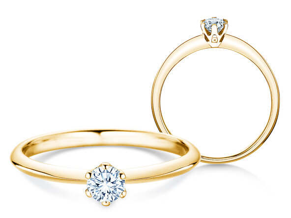 Verlobungsring The One in 14K Gelbgold mit Labordiamant 0,25ct E/VS