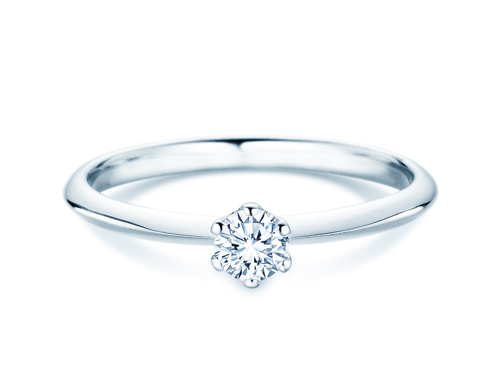 Verlobungsring The One in 18K Weißgold mit Labordiamant 0,25ct D/IF