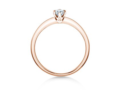 Verlobungsring The One in 9K Roségold mit Diamant 0,25ct H/SI