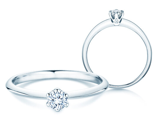 Verlobungsring The One in 14K Weißgold mit Diamant 0,25ct H/SI