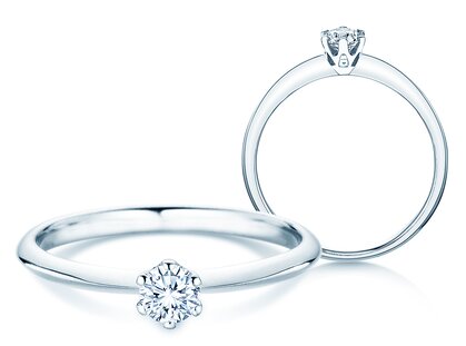 Verlobungsring The One in 14K Weißgold mit Diamant 0,25ct H/SI