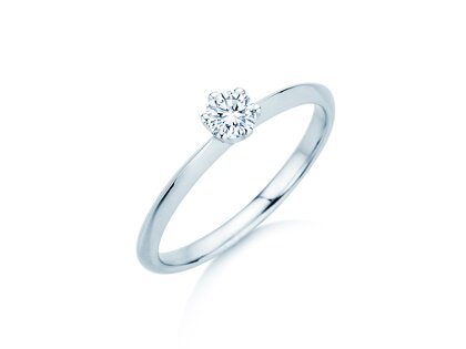 Verlobungsring The One in 14K Weißgold mit Diamant 0,25ct H/SI