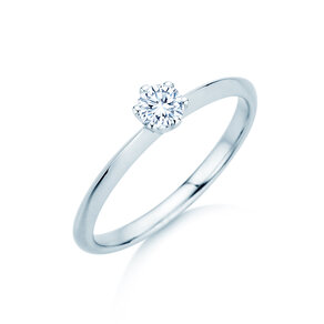 Verlobungsring The One in 14K Weißgold mit Diamant 0,25ct H/SI