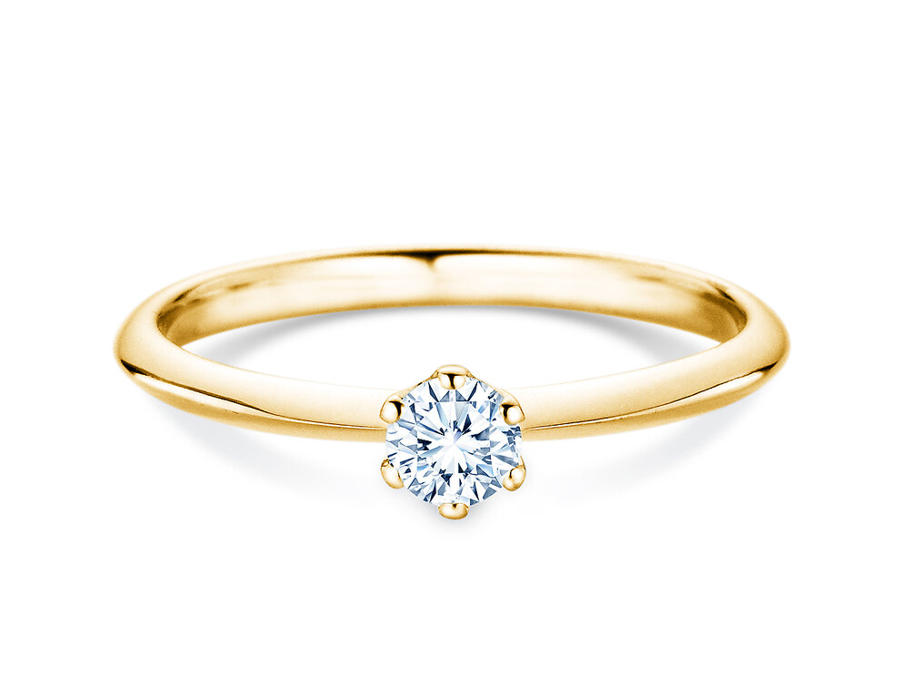 Verlobungsring The One in 18K Gelbgold mit Labordiamant 0,25ct D/IF