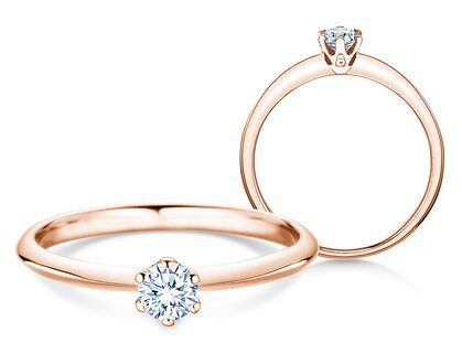 Verlobungsring The One in 14K Roségold mit Diamant 0,25ct H/SI