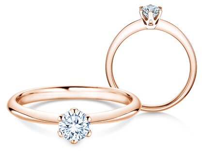 Verlobungsring The One in 18K Roségold mit Diamant 0,40ct G/SI