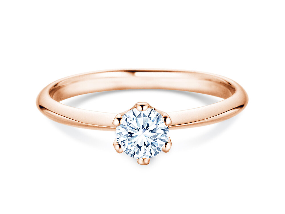 Verlobungsring The One in 9K Roségold mit Labordiamant 0,50ct D/IF