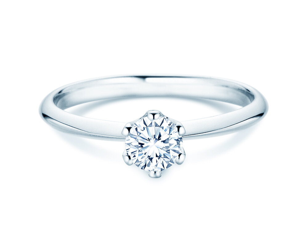 Verlobungsring The One in 9K Weißgold mit Labordiamant 0,50ct D/IF