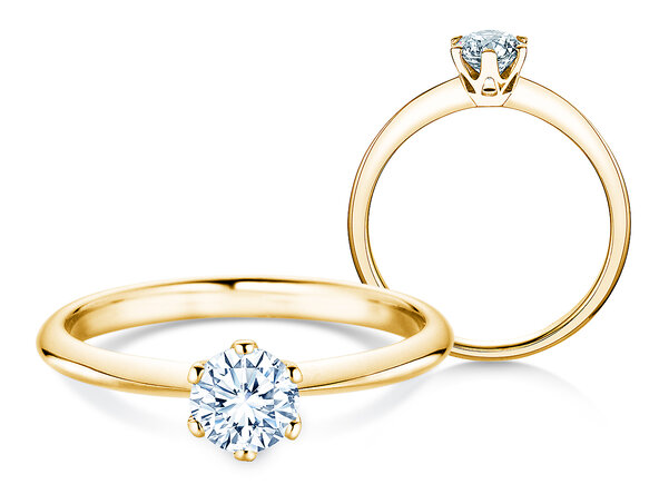 Verlobungsring The One in 18K Gelbgold mit Diamant 0,60ct G/IF